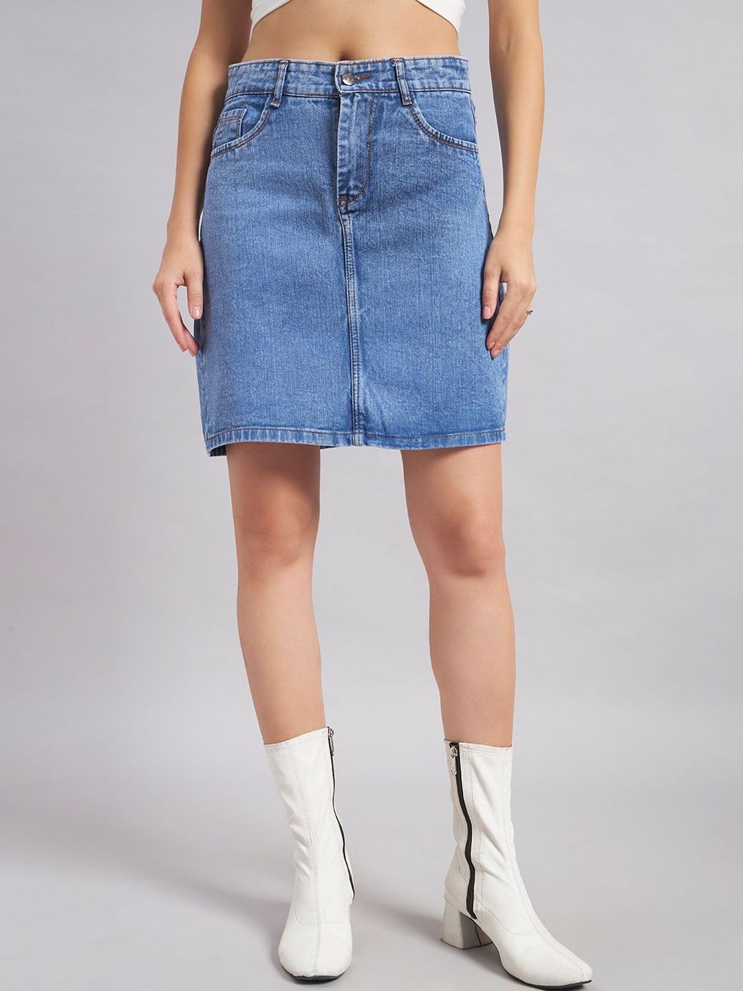 all about you Women Denim Above Knee Straight Skirt-picture-54
