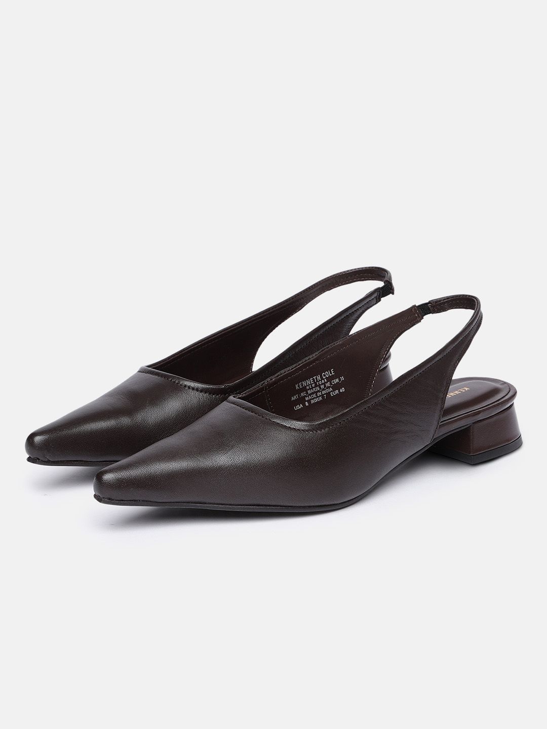 Kenneth Cole Leather Block Heeled Mules-picture-23