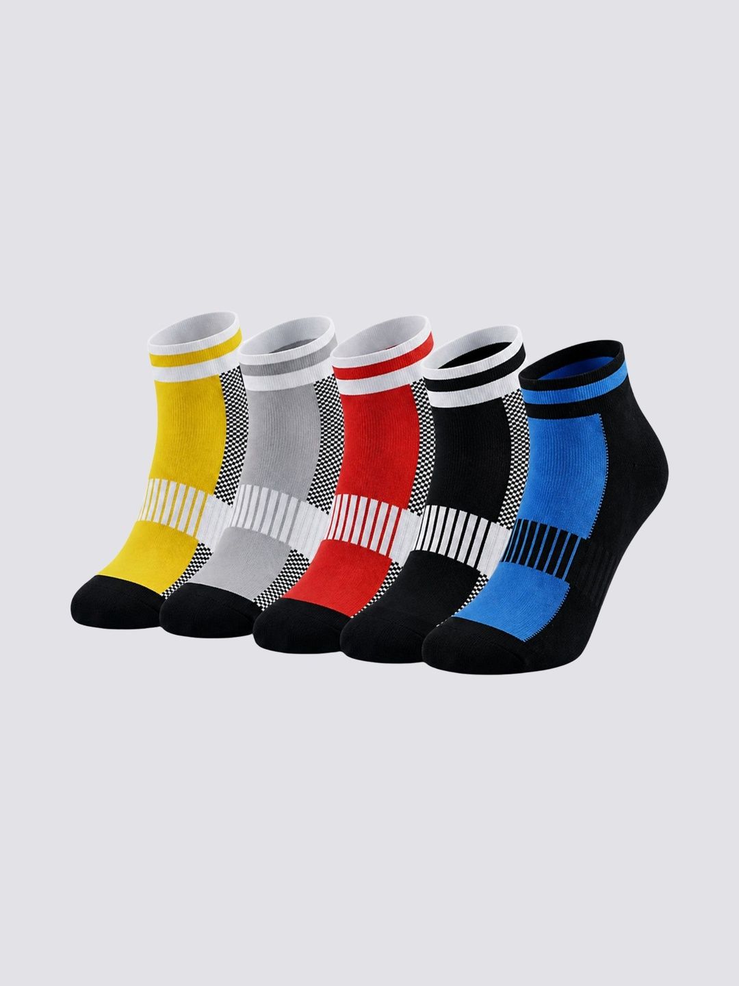 Sockscarving Unisex Pack of 5 Cotton Patterned Ankle Length Socks-image-27