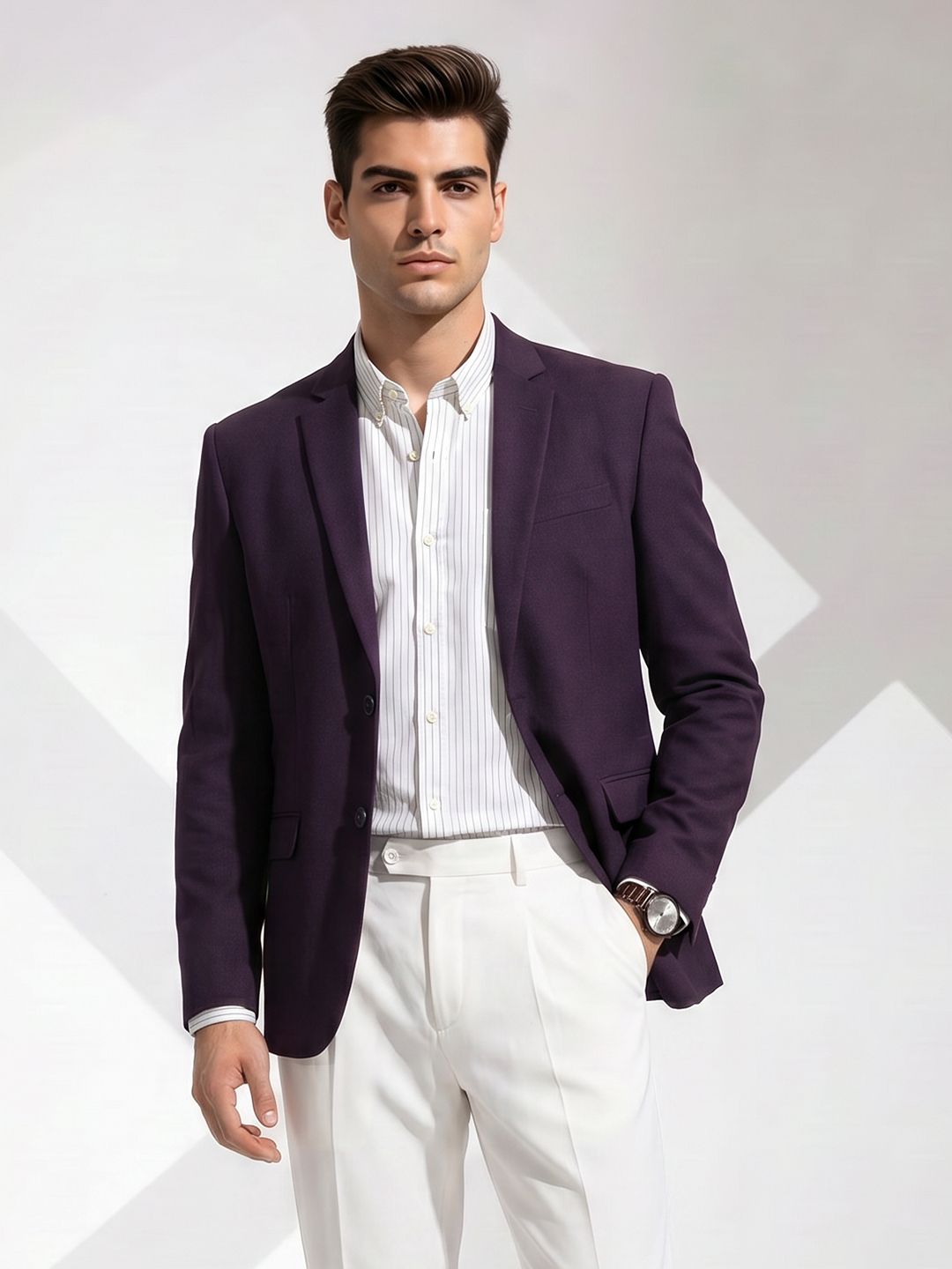 INVICTUS Single Breasted Notched Lapel Collar Formal Blazer-picture-21