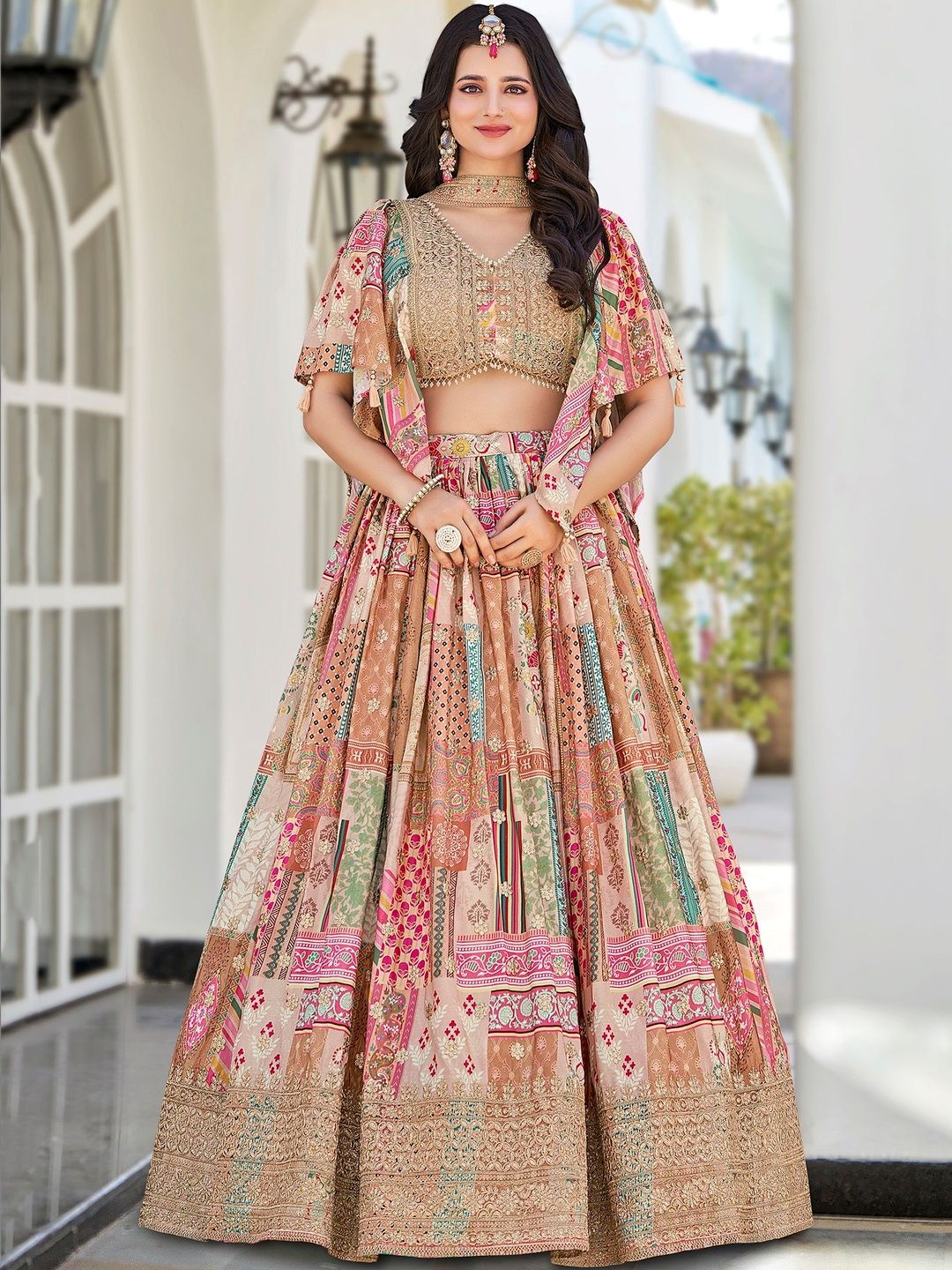 Zeel Clothing Embroidered Semi-Stitched Lehenga & Blouse With Dupatta-image-35
