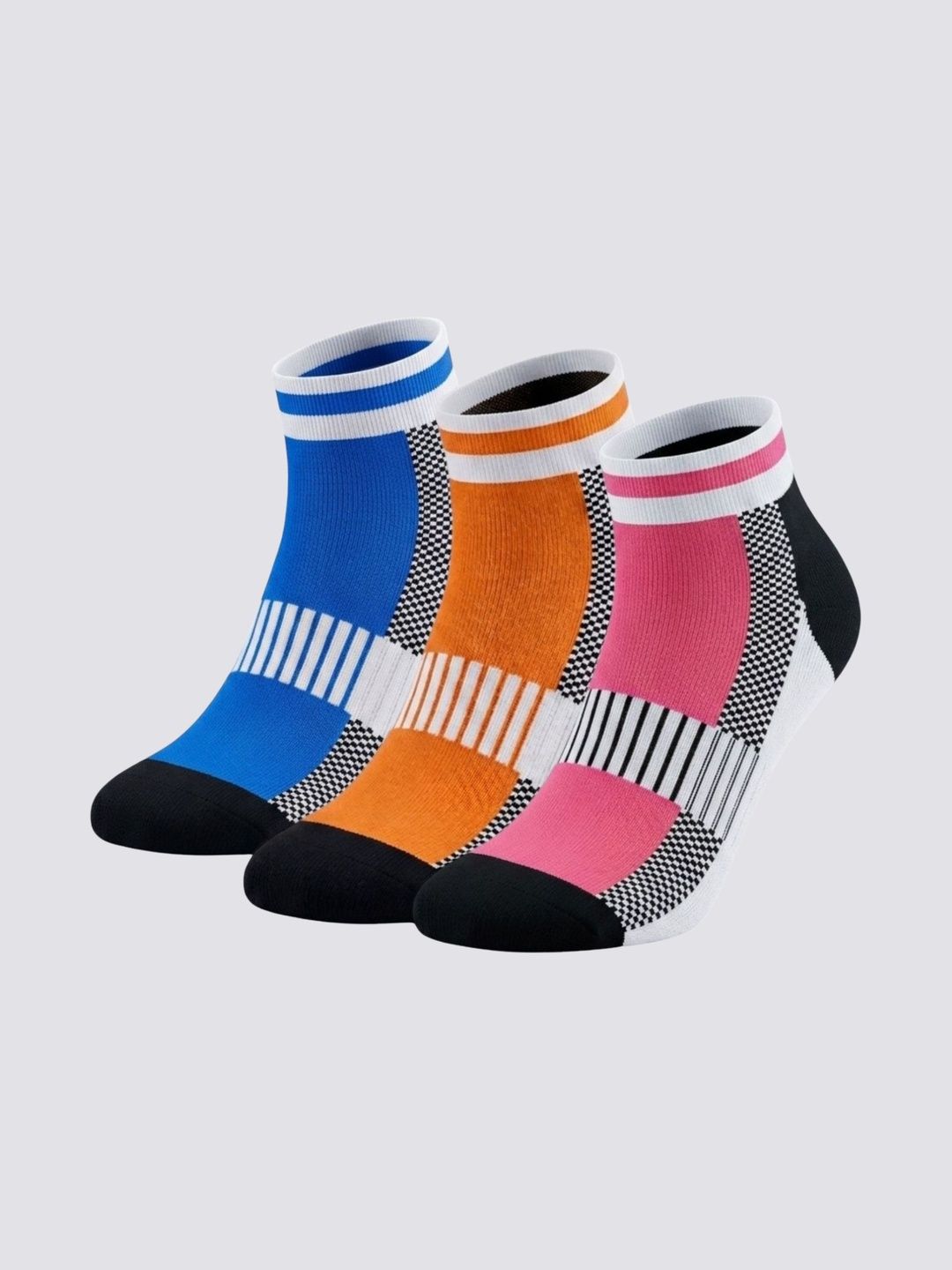 Sockscarving Unisex Pack of 3 Cotton Patterned Ankle Length Socks-image-26