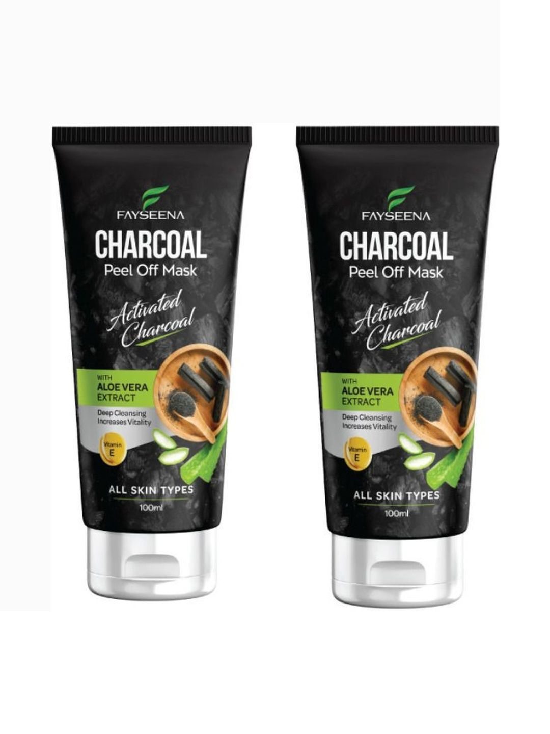 Fayseena Set Of 2 Charcoal Peel Off Mask With Aloe Vera - 100 ml Each-image-22