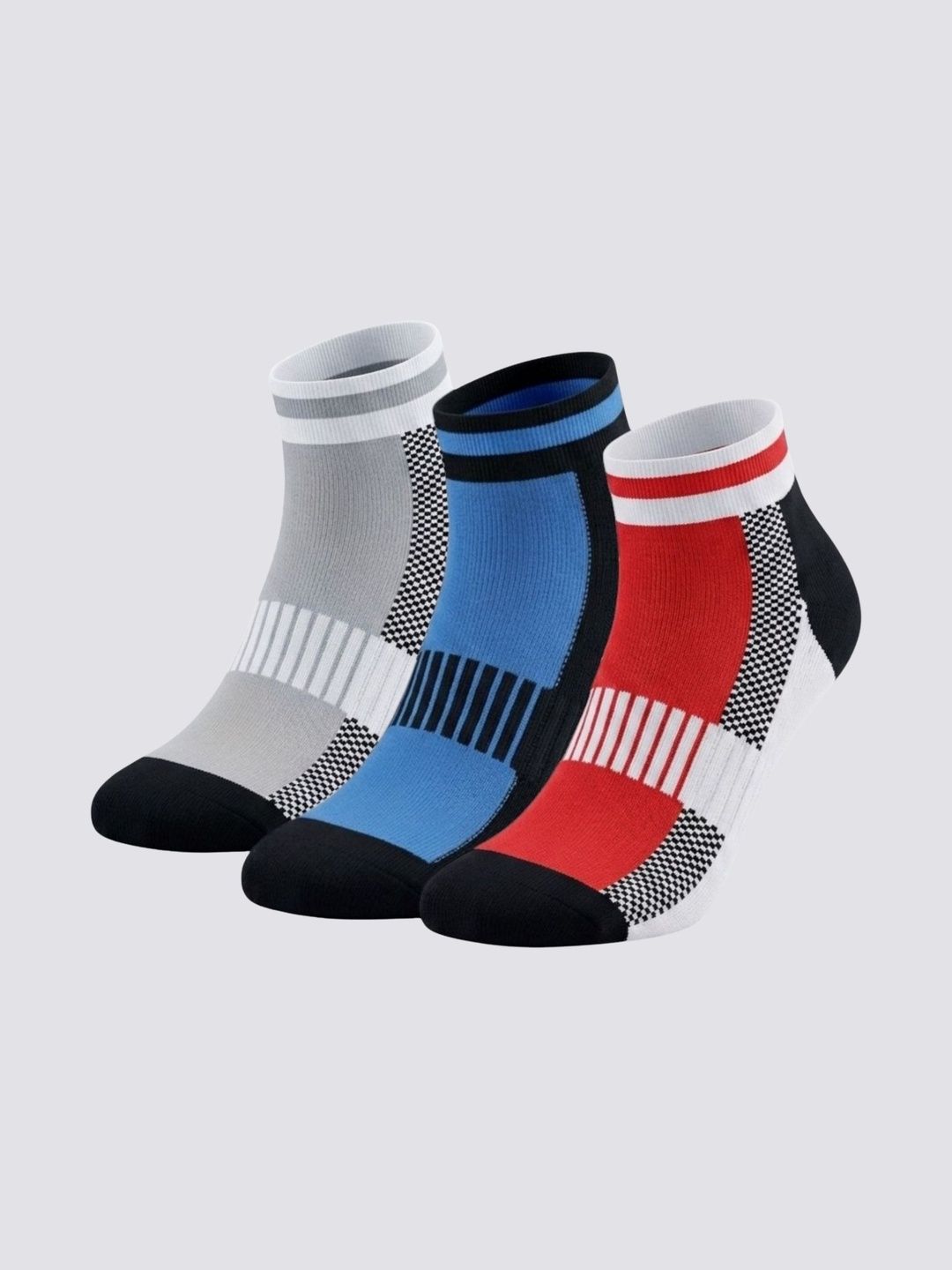 Sockscarving Unisex Pack of 3 Cotton Patterned Ankle Length Socks-picture-24