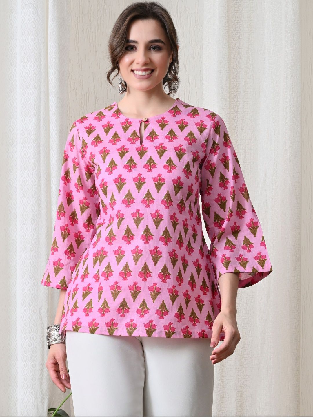 Ka-mee Floral Printed Pure Cotton Kurti-picture-35