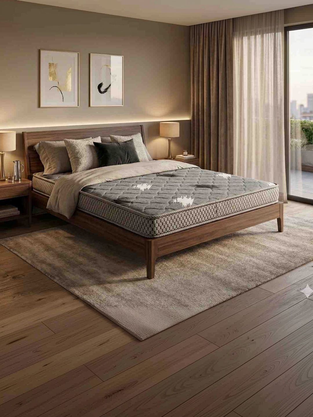 COZY CUB Grey & White Quilted Sag Resistant Single Size Mattress-picture-51