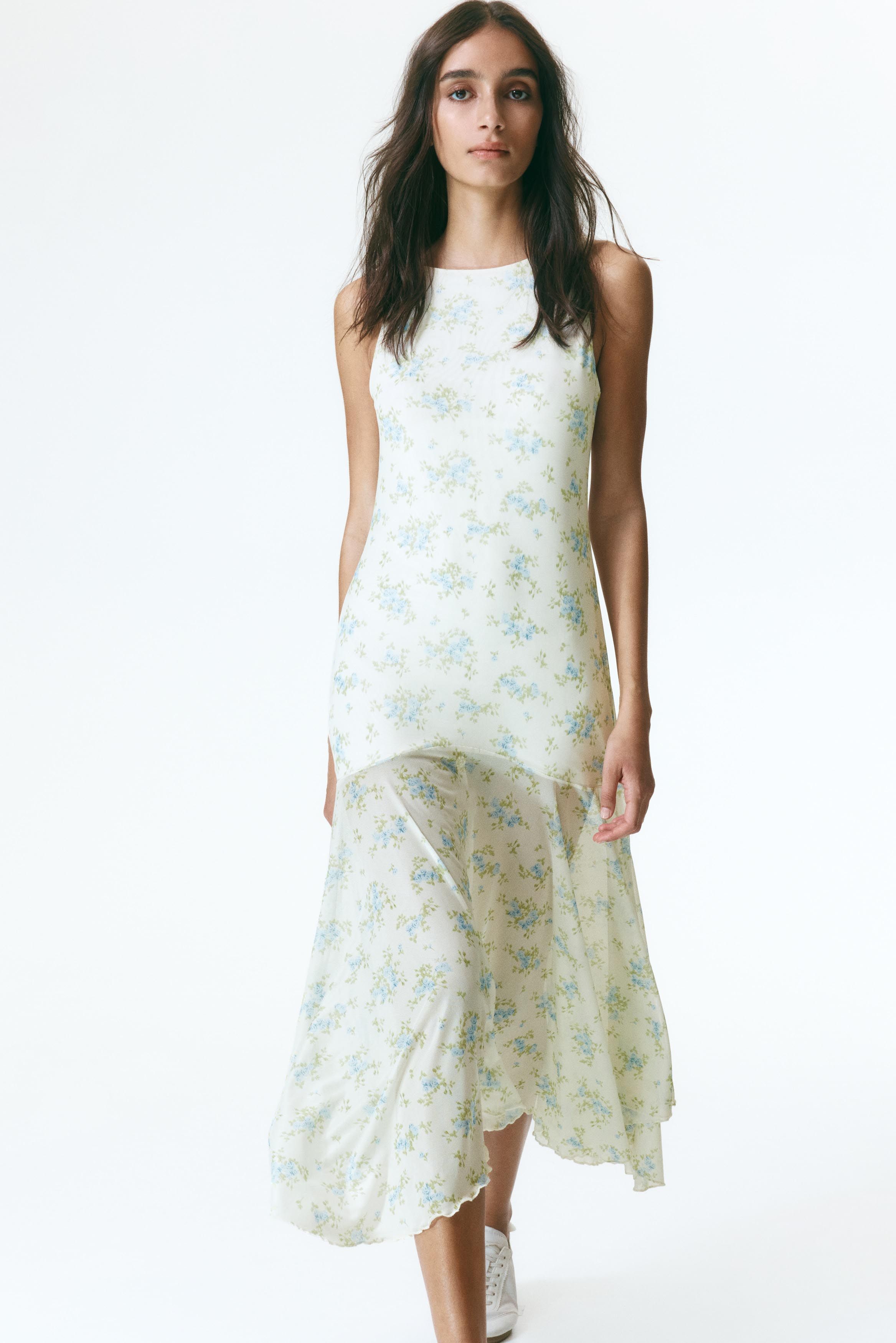 H&M Patterned Mesh Dress