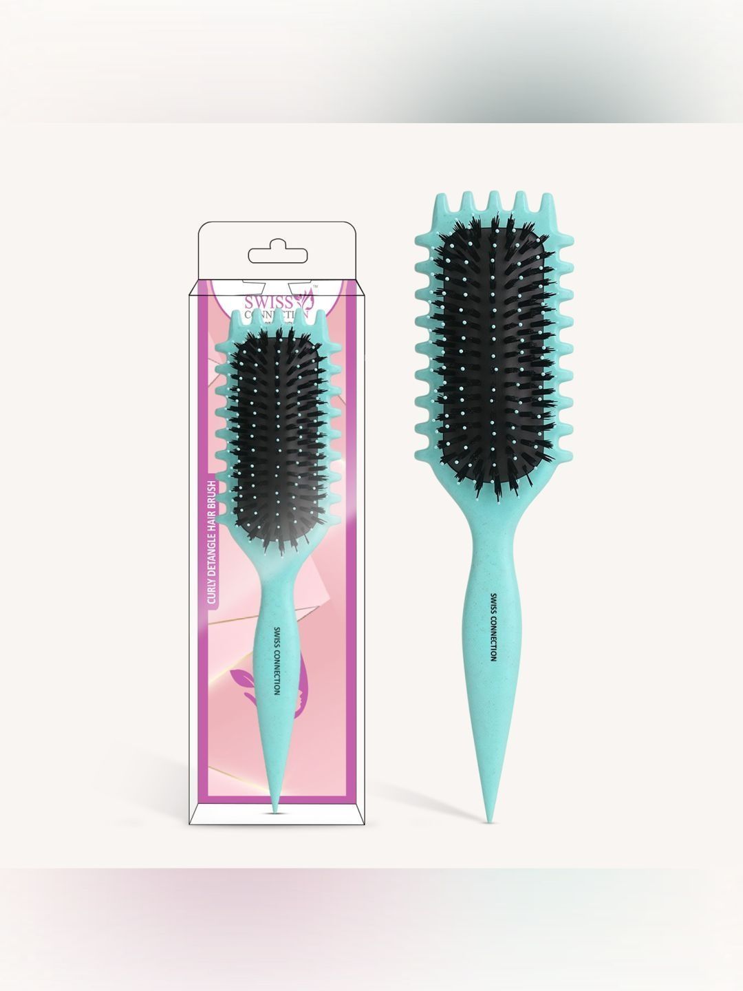 Swiss Connection Curly Detangler Flat Hair Brush-image-30