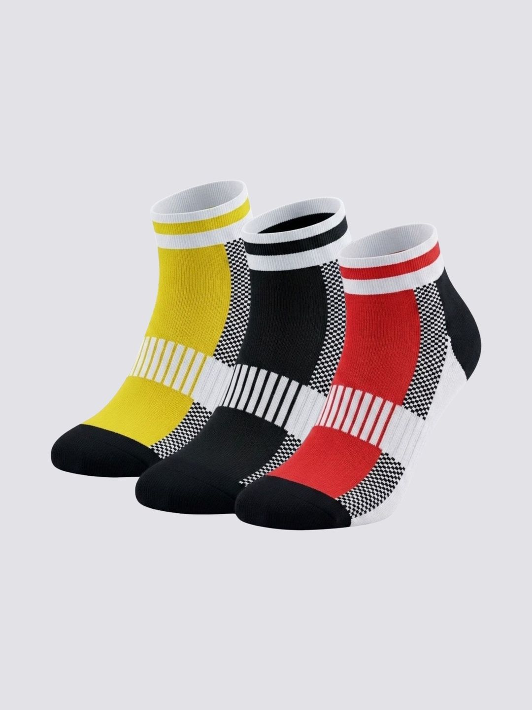 Sockscarving Unisex Pack of 3 Cotton Patterned Ankle Length Socks-picture-13