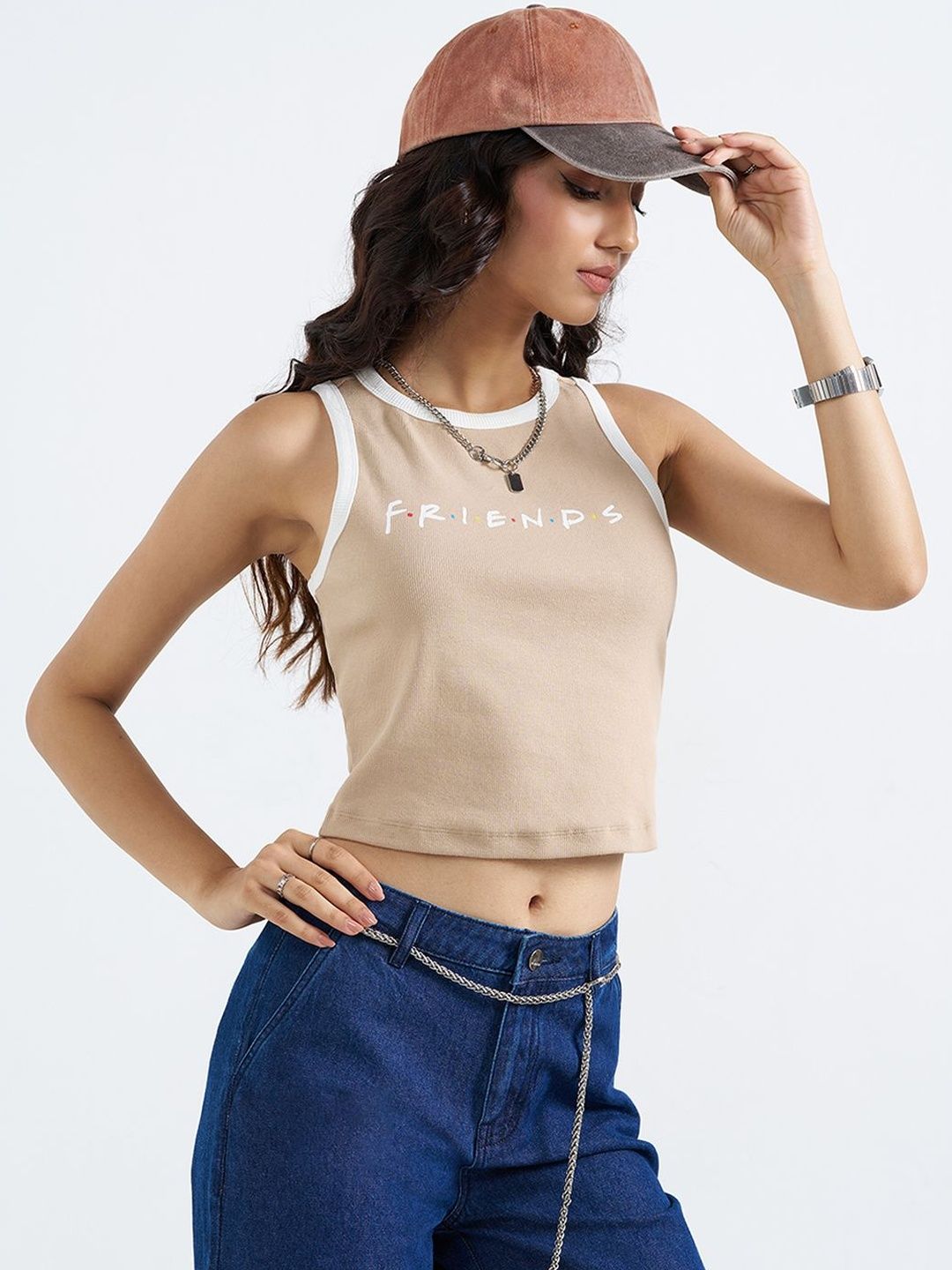 SF JEANS by Pantaloons Print Cotton Blend Tank Crop Top-picture-32