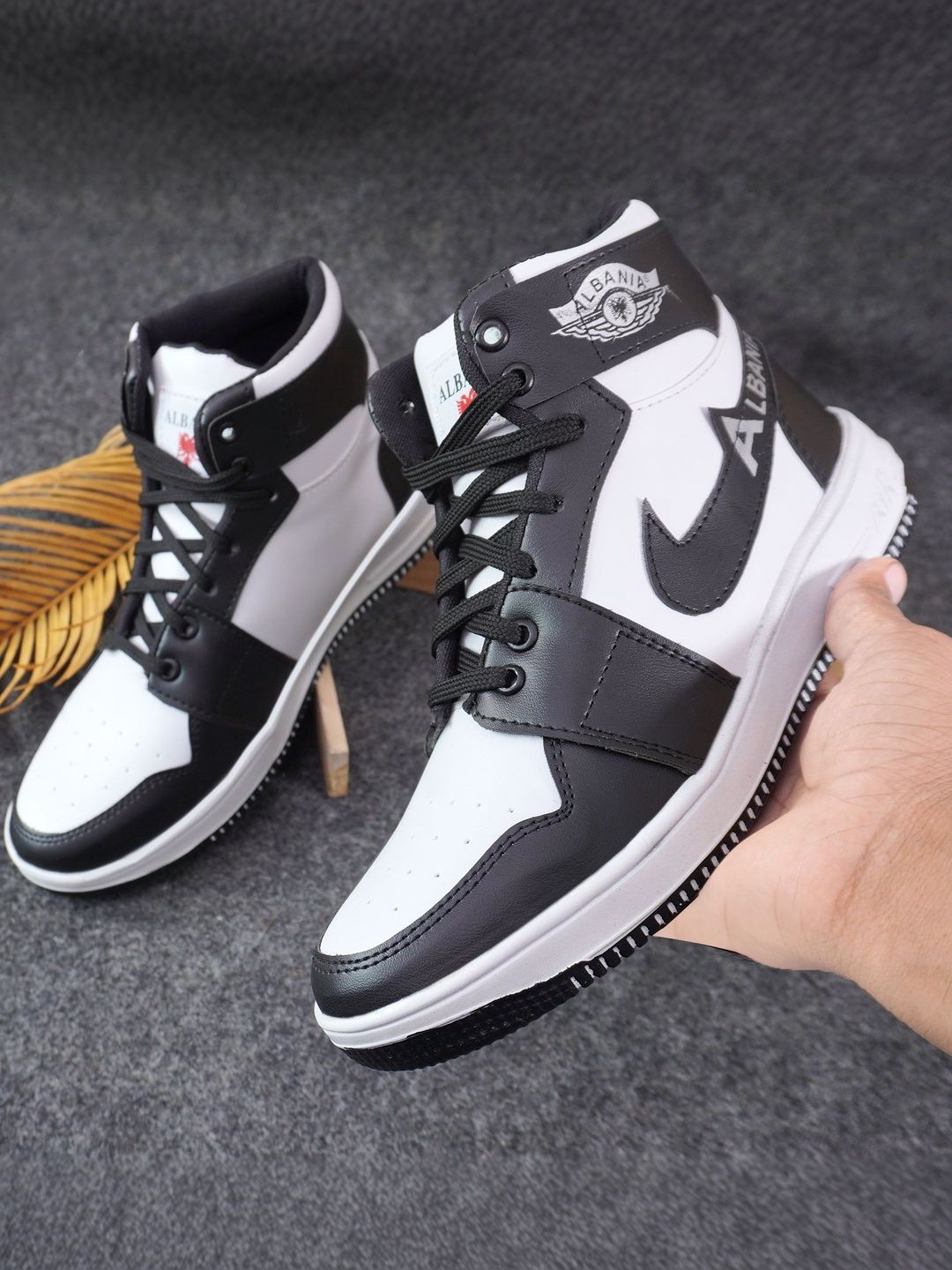 albania Men Colourblocked High-Top Sneakers-picture-57