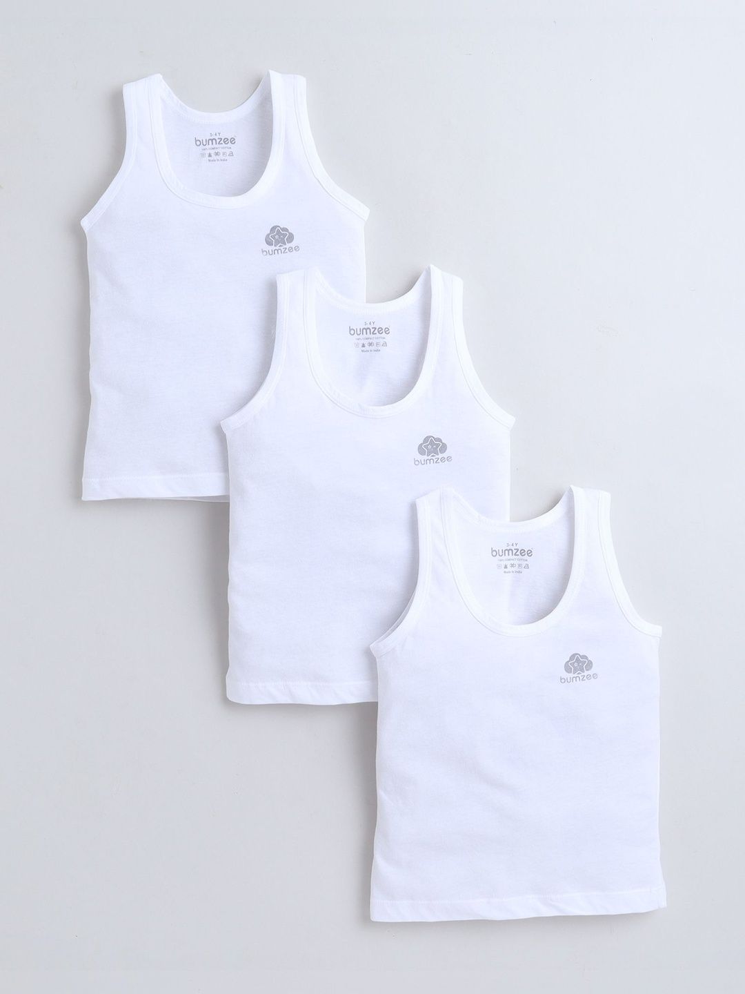 BUMZEE Boys Pack of 3 Cotton Blend Undershirt-picture-49