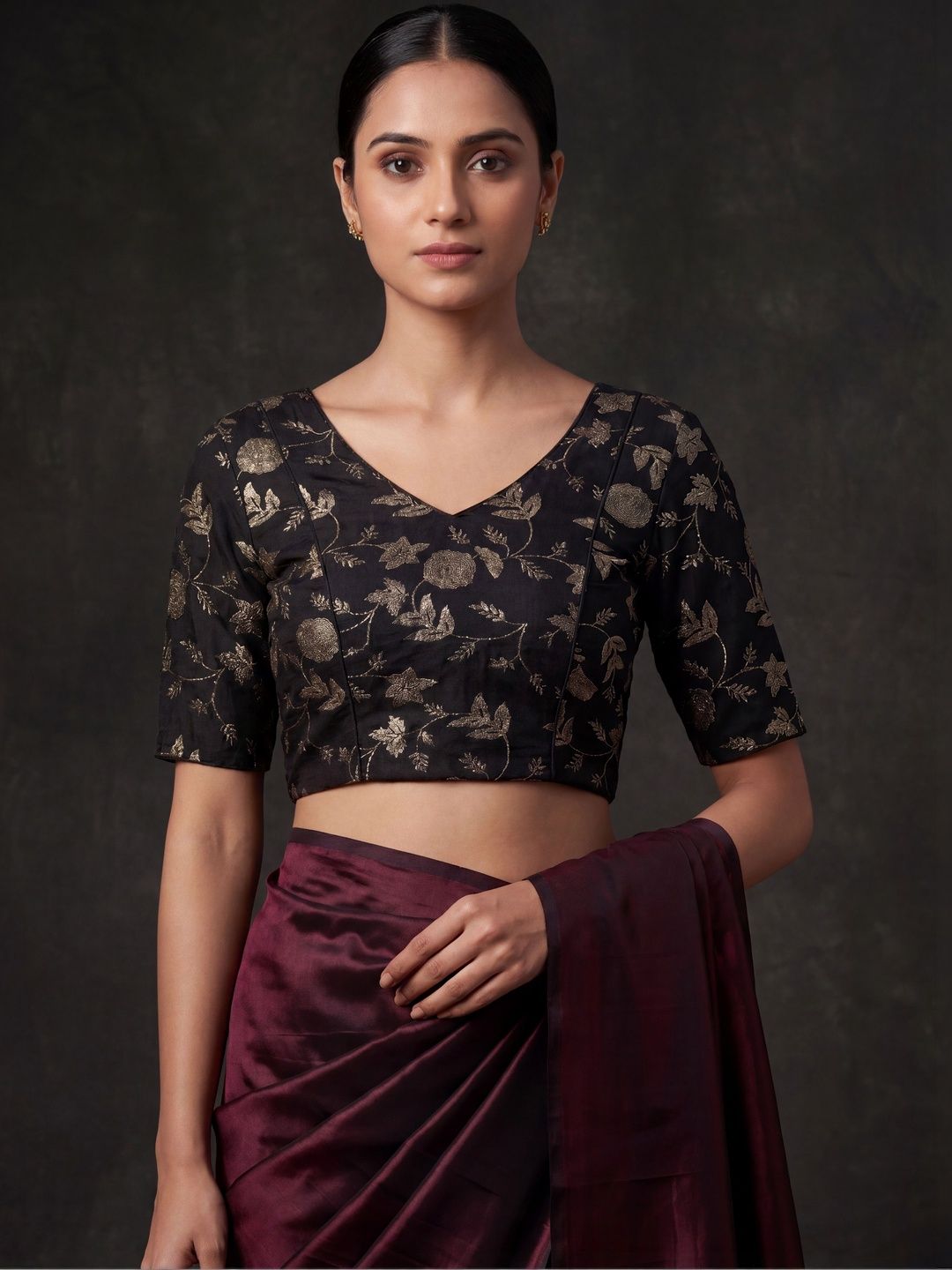 Rasvidha Embroidered Zari Saree Blouse-image-45