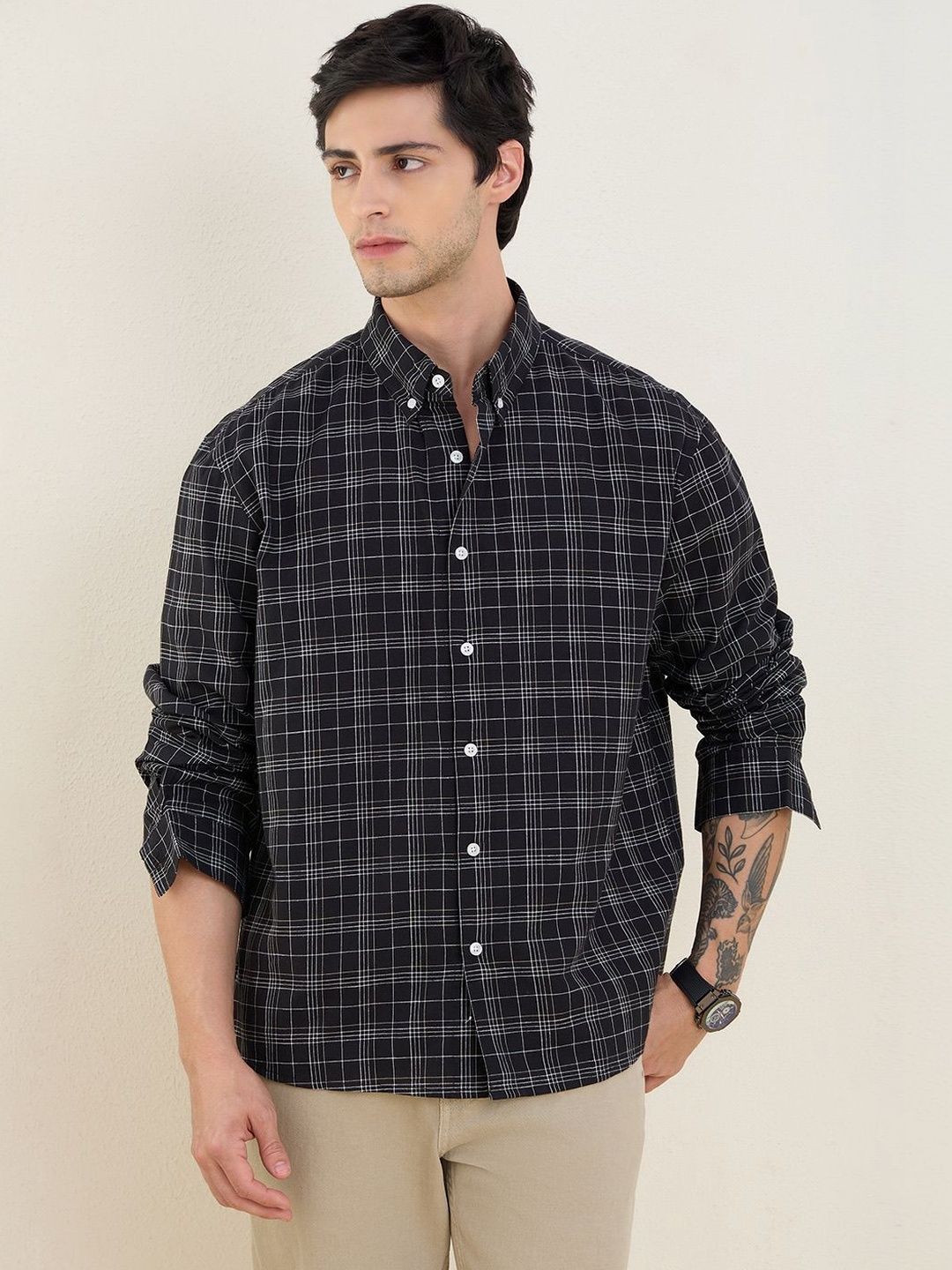 MARK & ALBERT Men Checked Casual Shirt-image-41