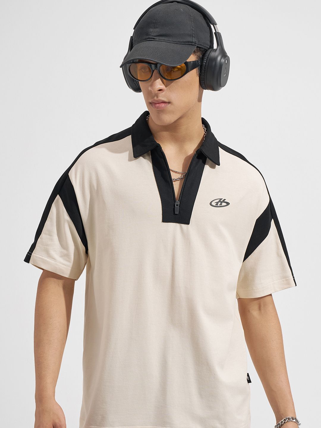 HIGHLANDER Men Beige Round Neck Half Sleeve Relaxed Drop Shoulder Printed Tshirts-picture-16