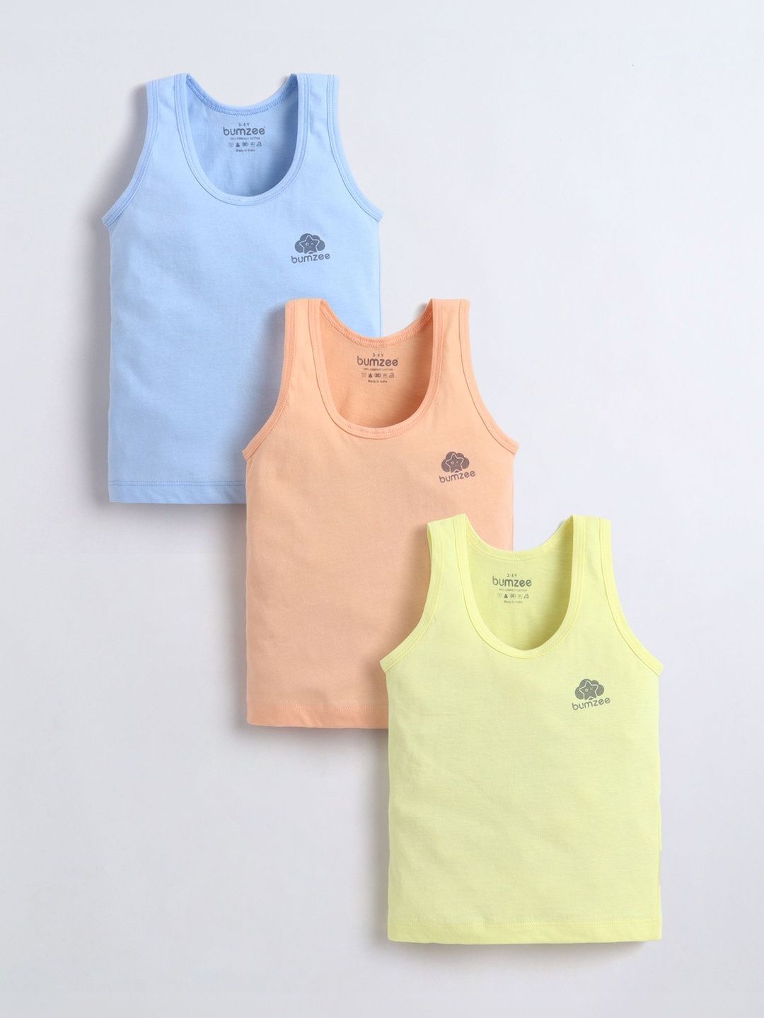 BUMZEE Boys Pack of 3 Cotton Blend Undershirt-image-48