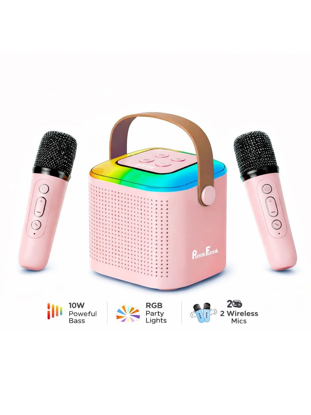 PunnkFunnk Wireless Mics Portable Karaoke Bluetooth Speaker-image-21