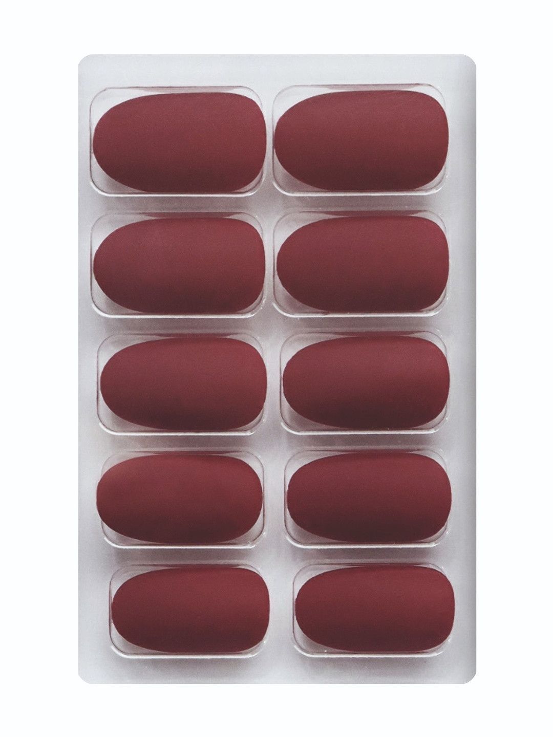 shills professional Set Of 24 Reusable Press-On False Nails Kit - Maroon Spn666-picture-29