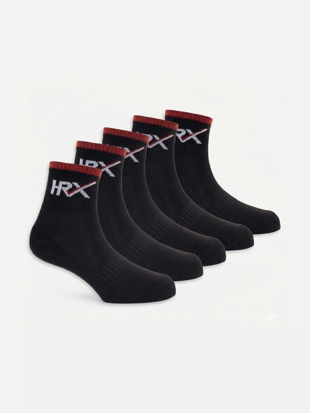 HRX by Hrithik Roshan Men Pack of 5 Cotton Blend Colourblocked Ankle Length Socks-picture-28