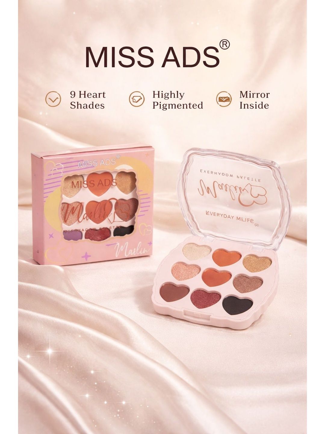 MISS ADS 9 Shades Glitter & Matte Eye Shadow Palette - 30 g -MAES052-picture-27