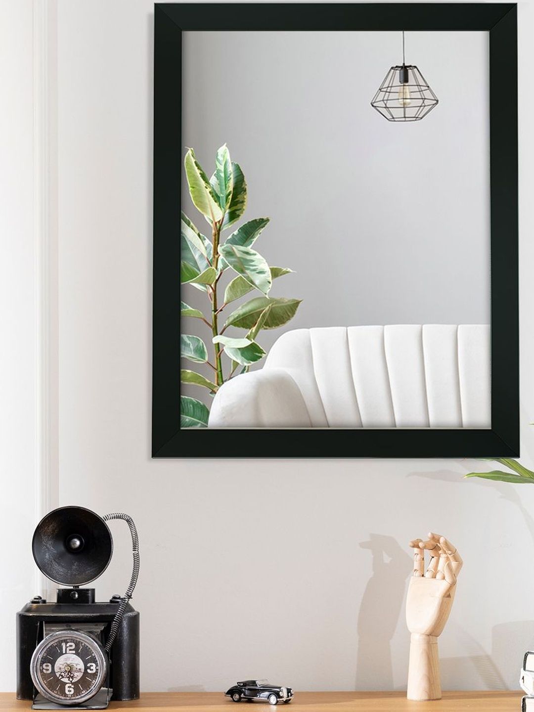 bosco Black Rectangular Wooden Wall Mirror-image-32
