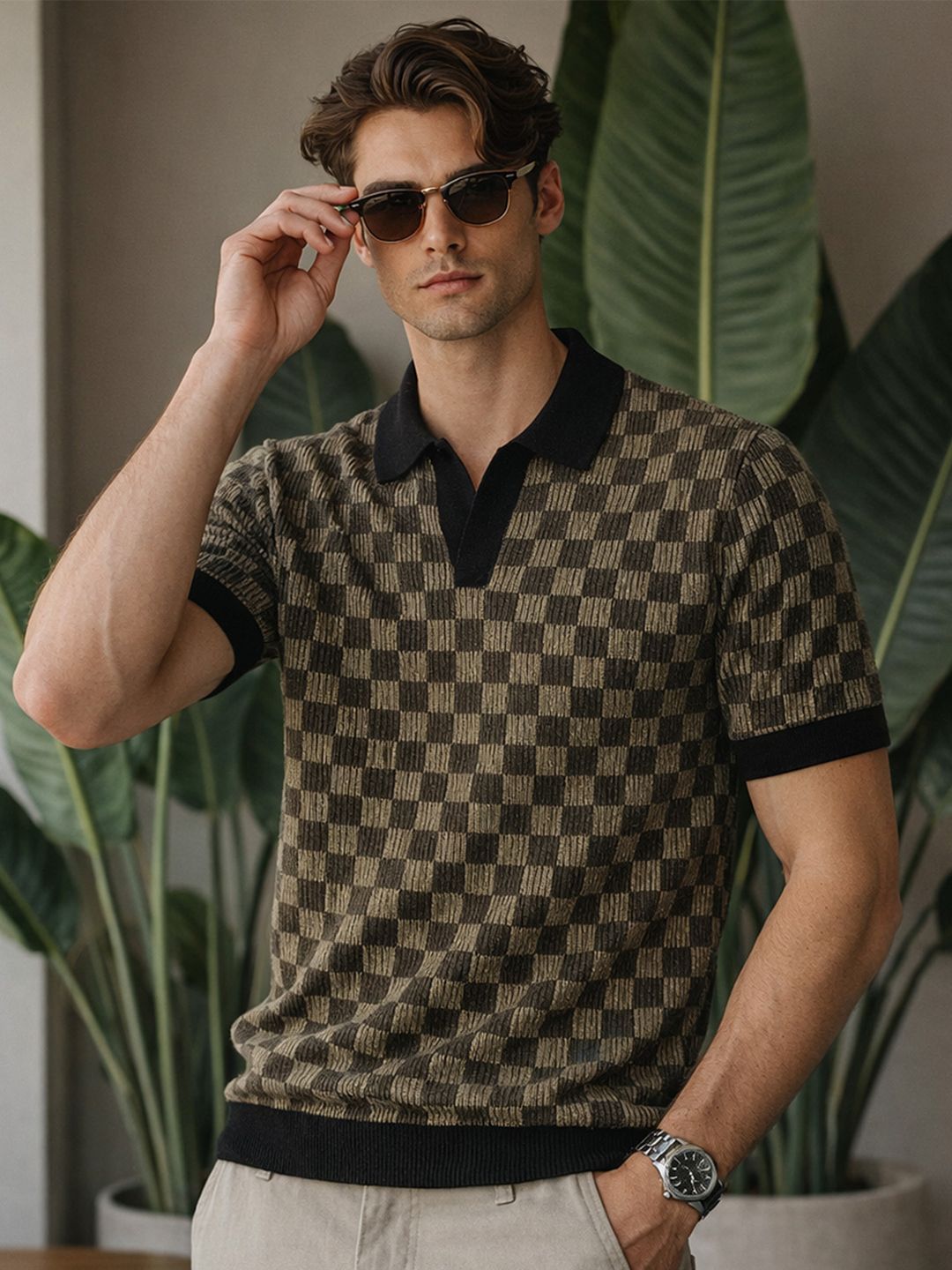 VEIRDO Men Polo Collar T-shirt-image-5