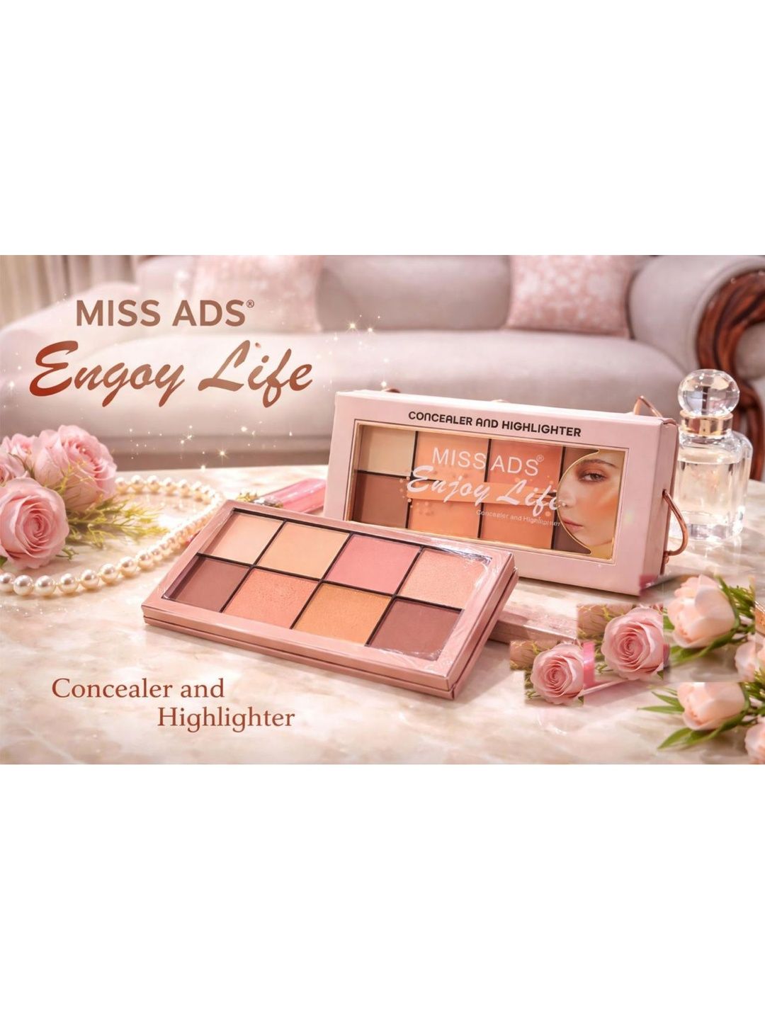 MISS ADS 8 Shades Conceal & Highlighter Palette - 30 g - MACL01-picture-6