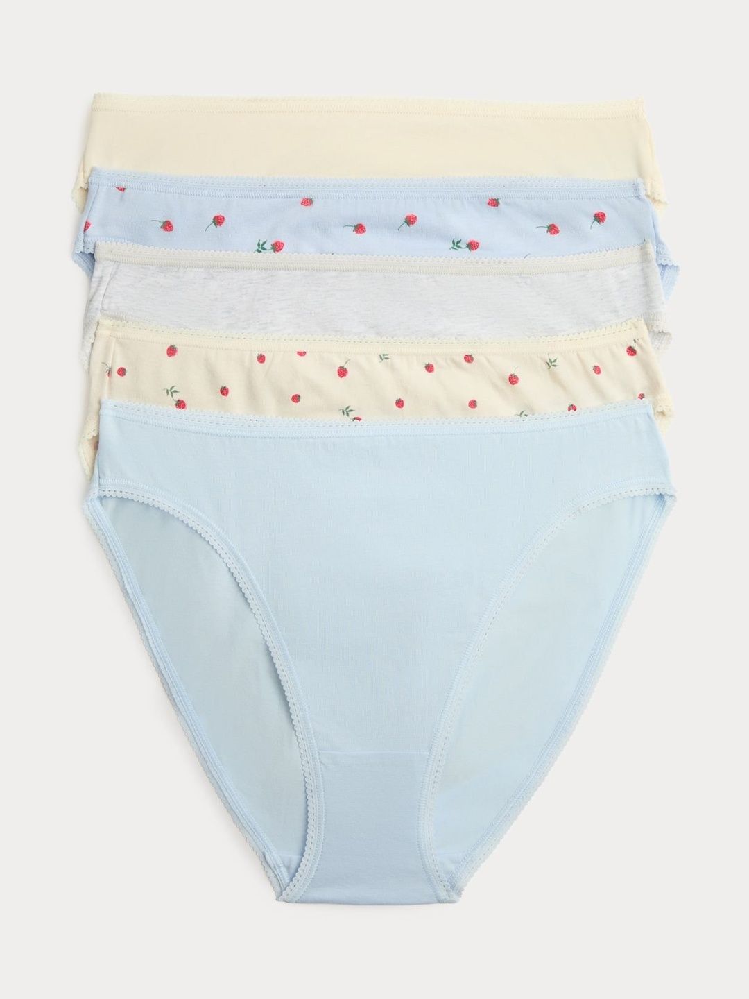 Marks & Spencer Women 5pk Cotton Lycra High Leg Knickers-picture-48