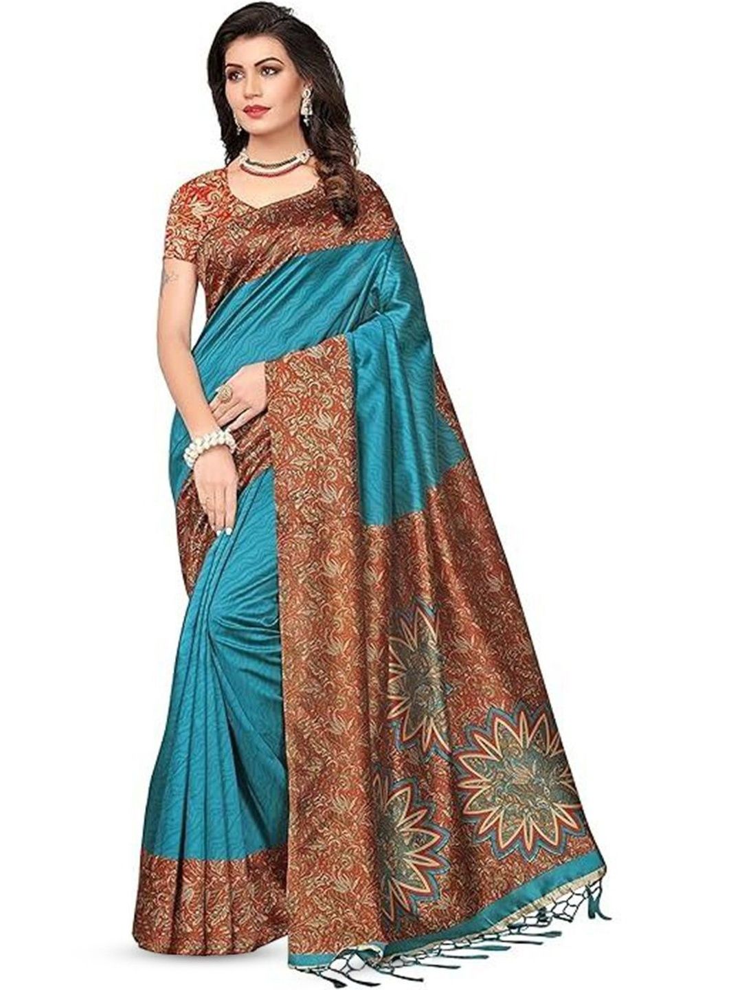 Moda Rapido Floral Art Silk Banarasi Saree-picture-17