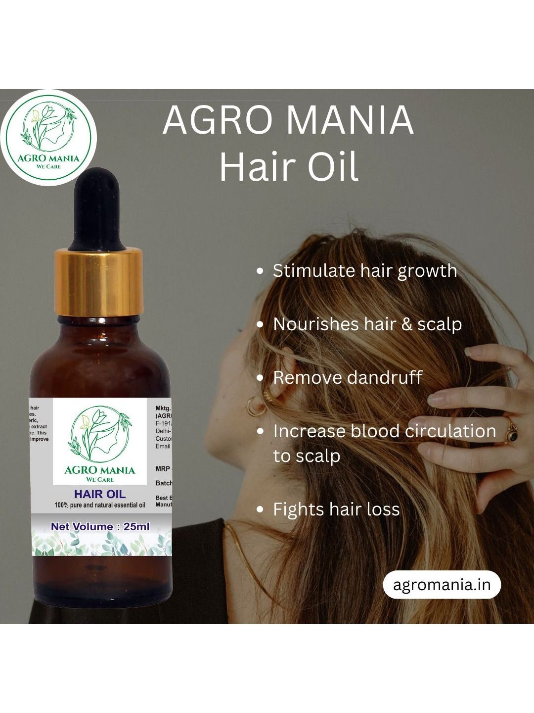 AGRO MANIA Hair Oil For Hair Growth Enriched With Vitamin E - 25 ml-image-14