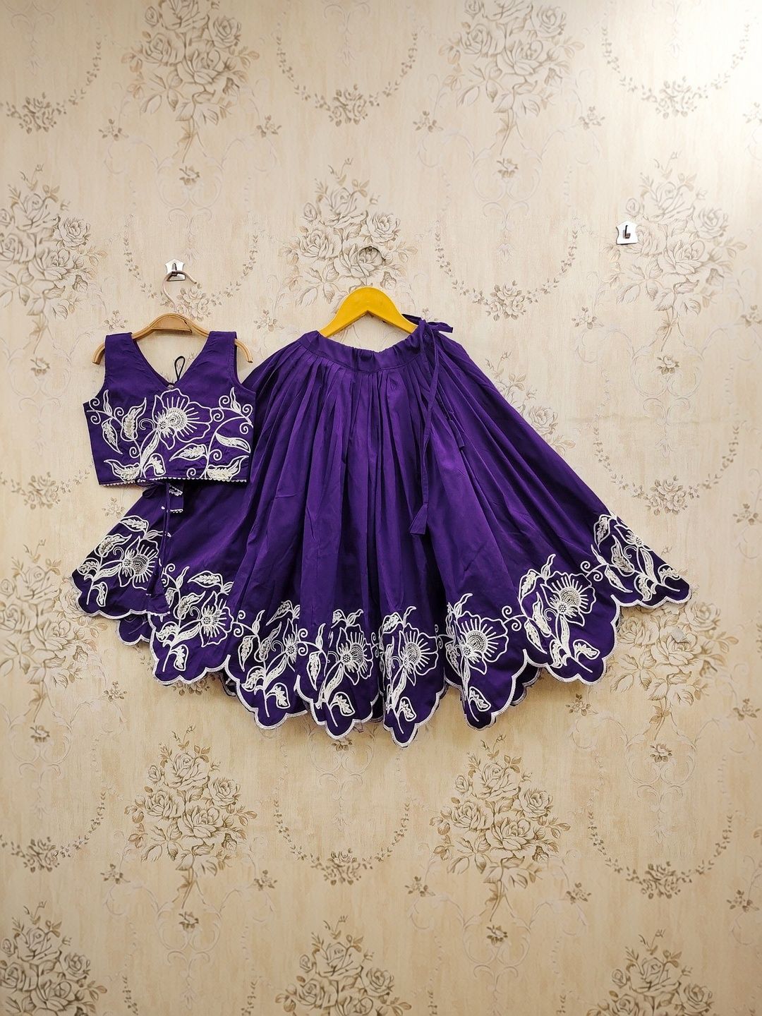 SHUBHVILAS DESIGN Girls Embroidered Thread Work Ready to Wear Lehenga & Blouse With Dupatta-picture-42