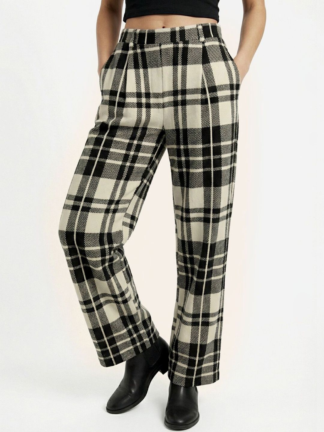 glitchez Women Printed High-Rise Easy Wash Trousers-picture-20