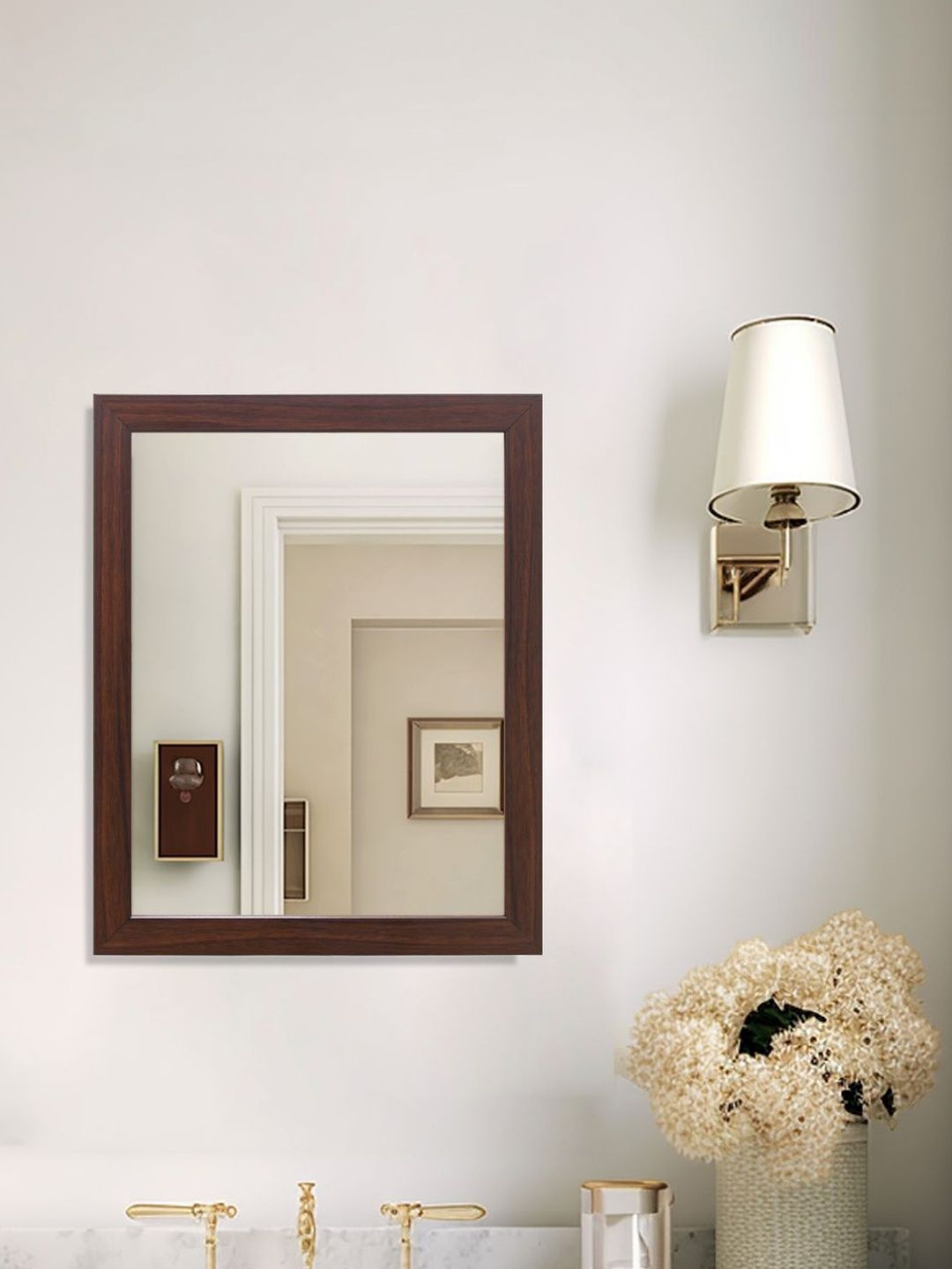 bosco Brown Rectangular Wooden Wall Mirror-picture-55