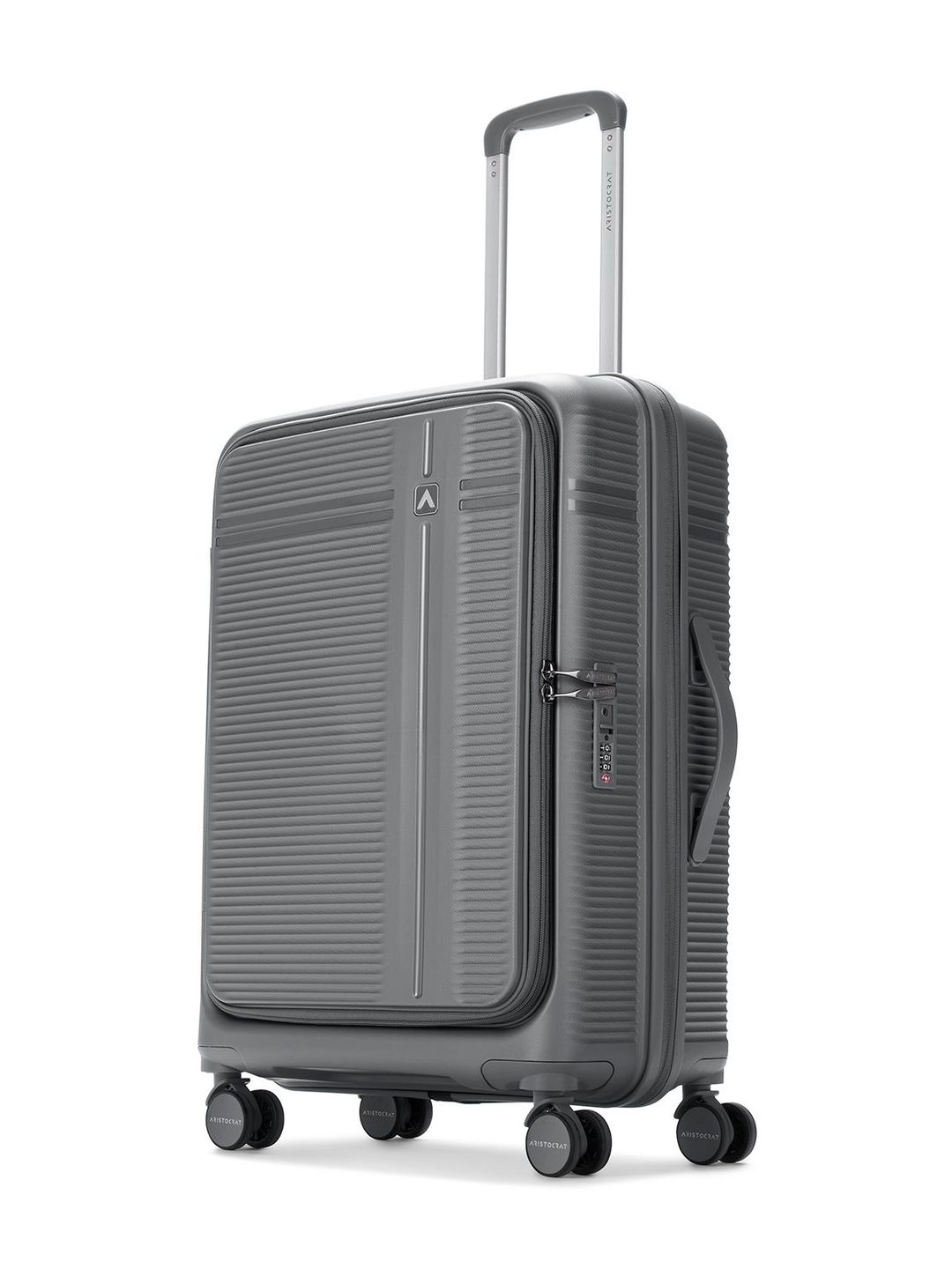 Aristocrat Unisex Solana Grey Medium Hard Luggage 65cm Check-in Trolley Bag with TSA Lock-picture-15
