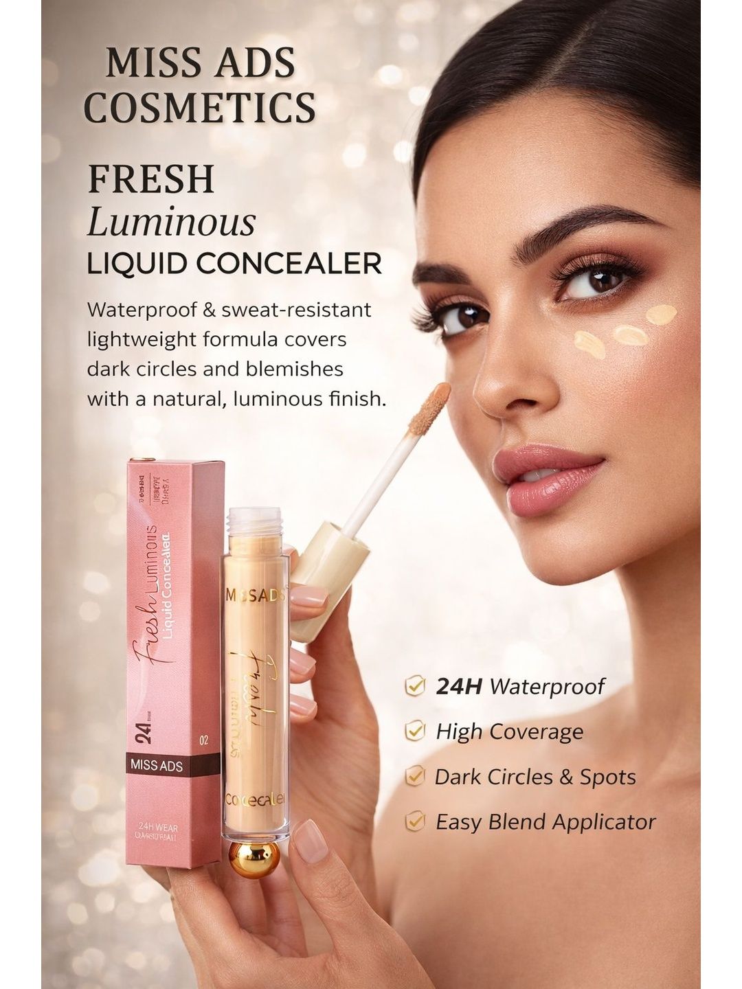MISS ADS Fresh Luminous Liquid Concealer - 15 g - Shade - MACL02-picture-21