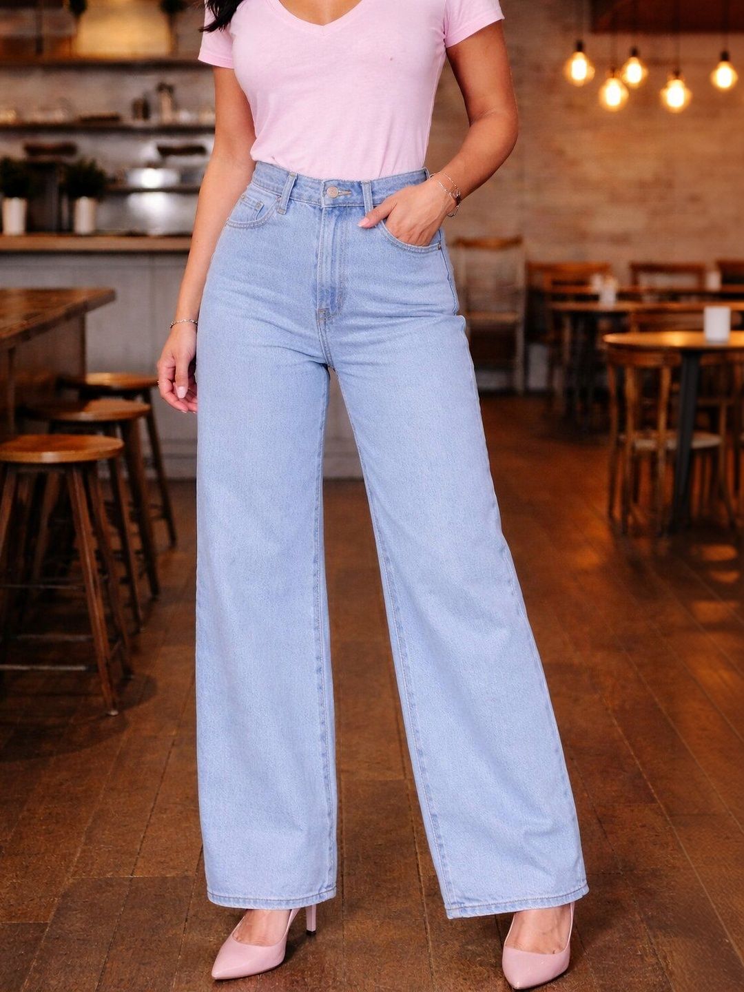 Chemistry Women Wide Leg High-Rise Light Fade Stretchable Jeans-picture-18