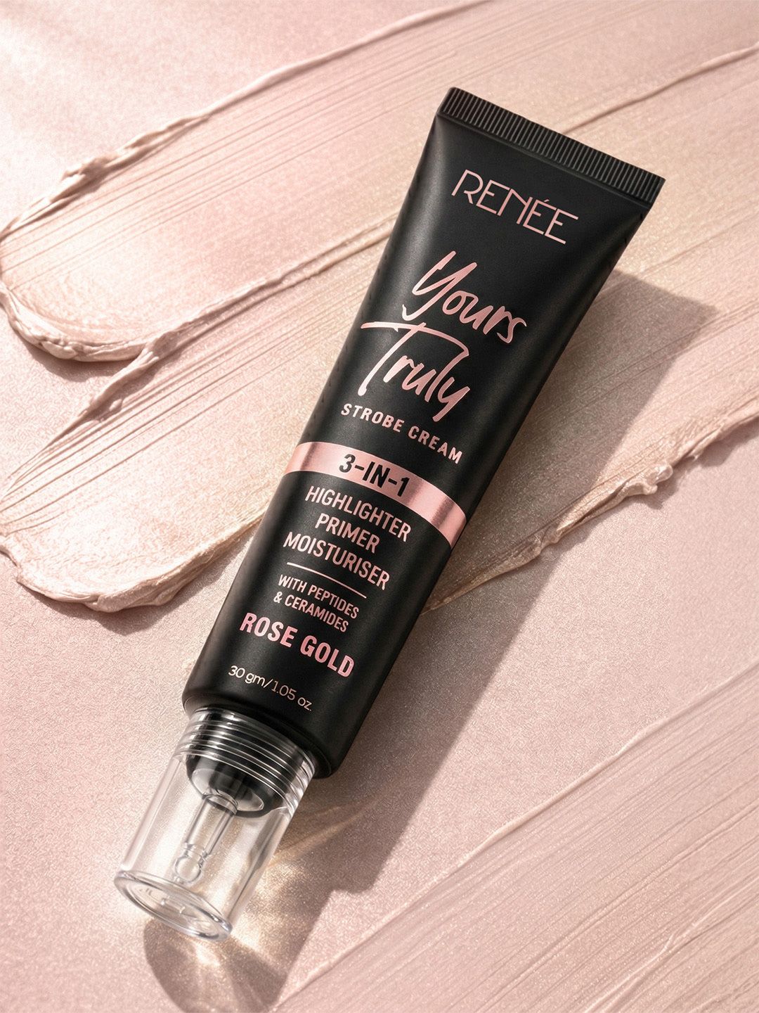 Renee Yours Truly Multipurpose Strobe Cream For Face - Rose Gold 3-In-1 Non Sticky - 30g-image-22