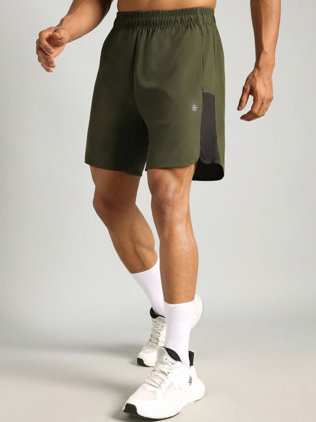 CULT Men's Olive Pace Up Runner's Shorts-picture-12