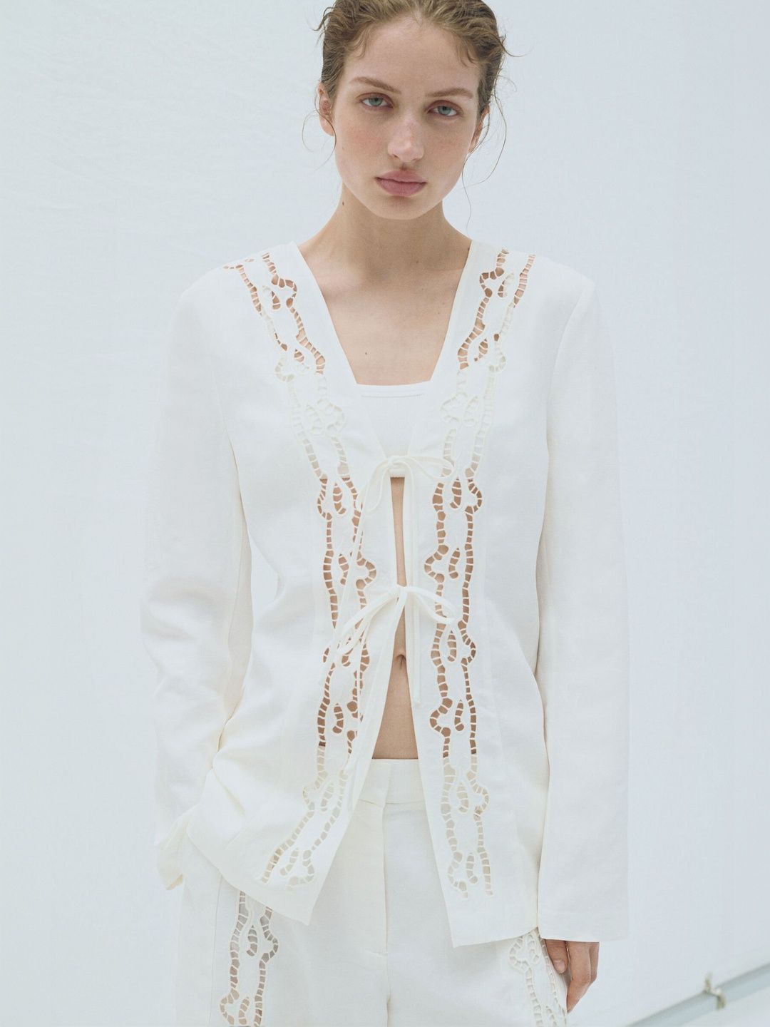 H&M Tie-Front Linen-Blend Blazer-picture-36