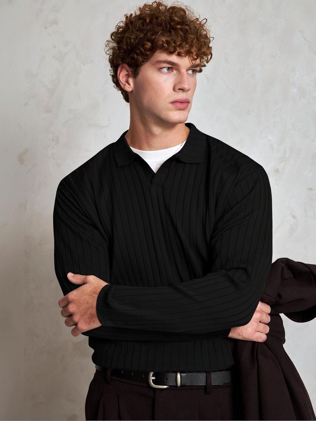 HAPPY KHAJANA Men Striped V-Neck T-shirt-picture-46