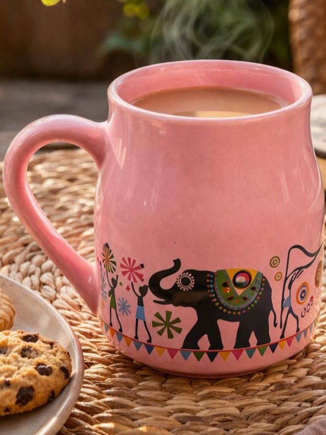 RUHANI HOMES Multicoloured Ethnic Motifs Printed Ceramic Glossy Cups Set of Cups and Mugs-image-24