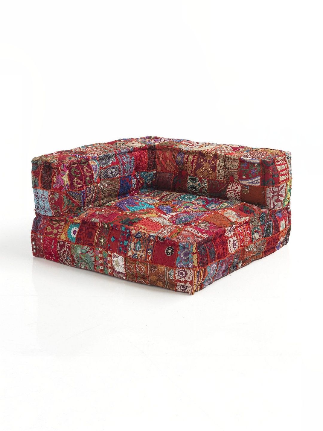 ASHEVILLE Red Colourblocked Cotton L-Shaped Sofa-image-15