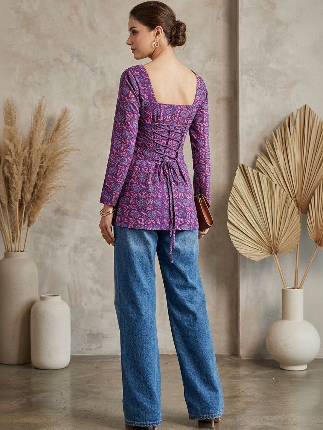 Anouk Rustic Floral Printed Square Neck Pure Cotton Kurti-picture-16