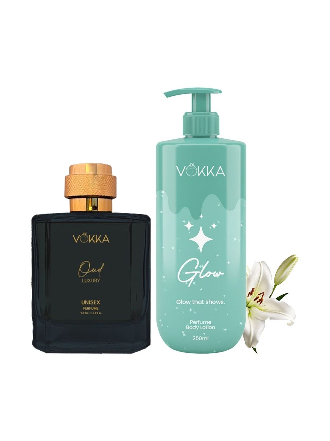 VOKKA Set Of 2 Glow Perfume Body Lotion 250 ml With Oud Perfume 100 ml-picture-27