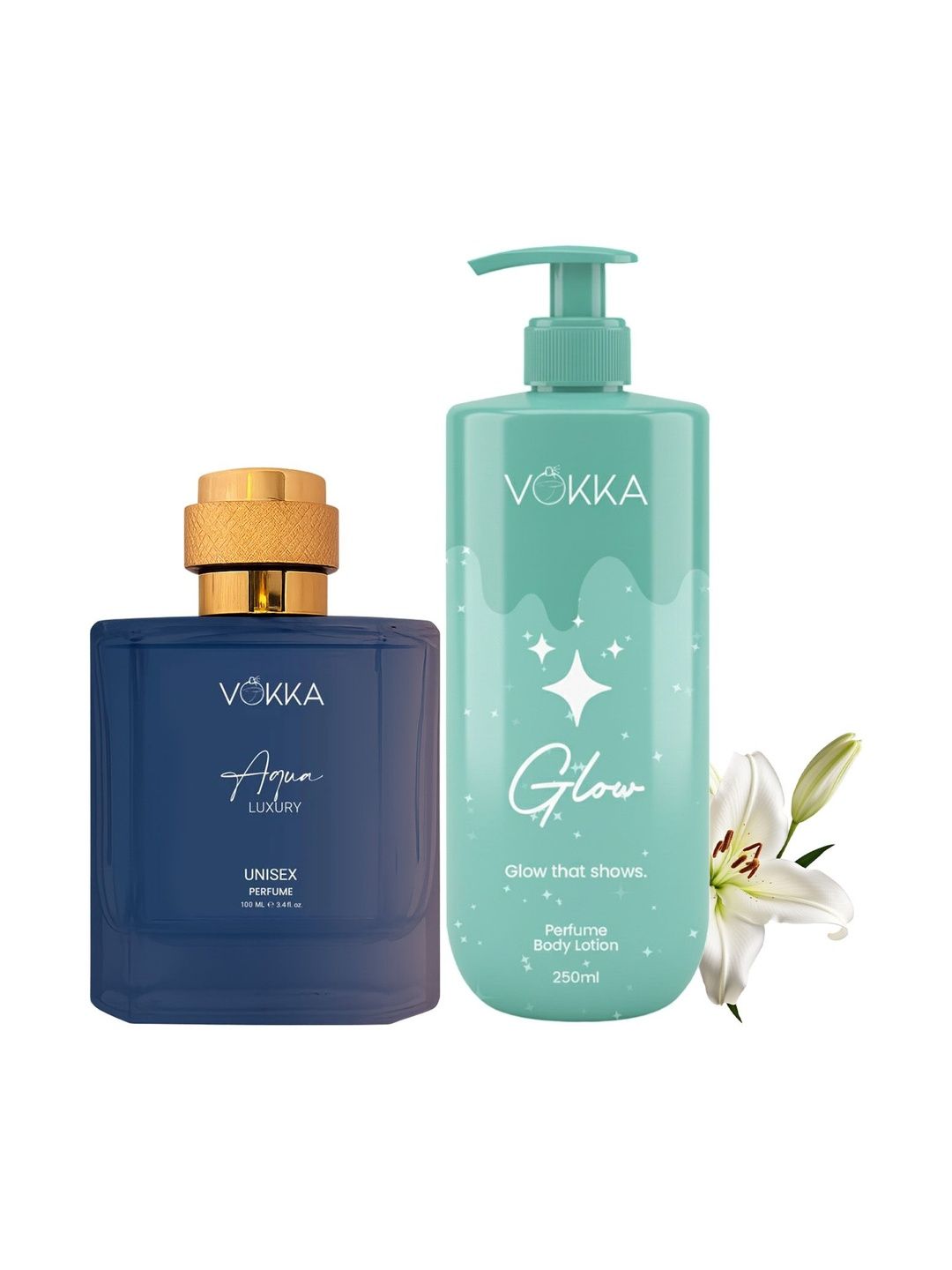 VOKKA Set Of 2 Glow Perfume Body Lotion 250 ml With Aqua Perfume 100 ml-picture-20