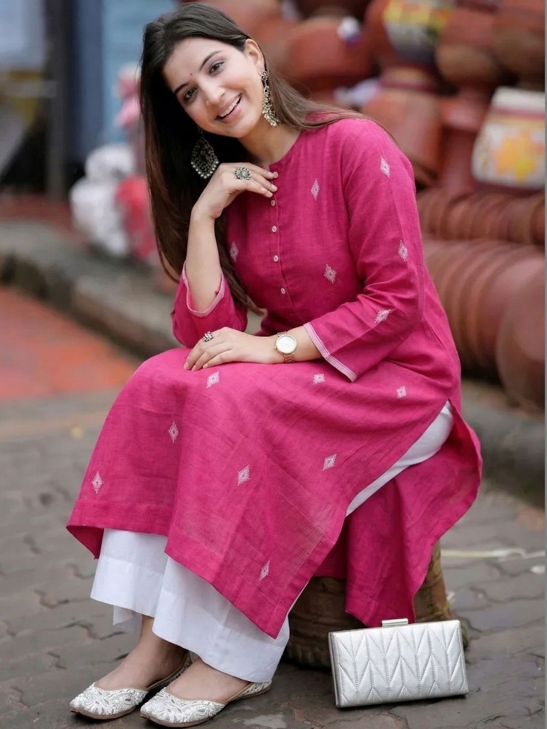 Aaghnya Women Printed Regular Kurta with Palazzos-picture-16