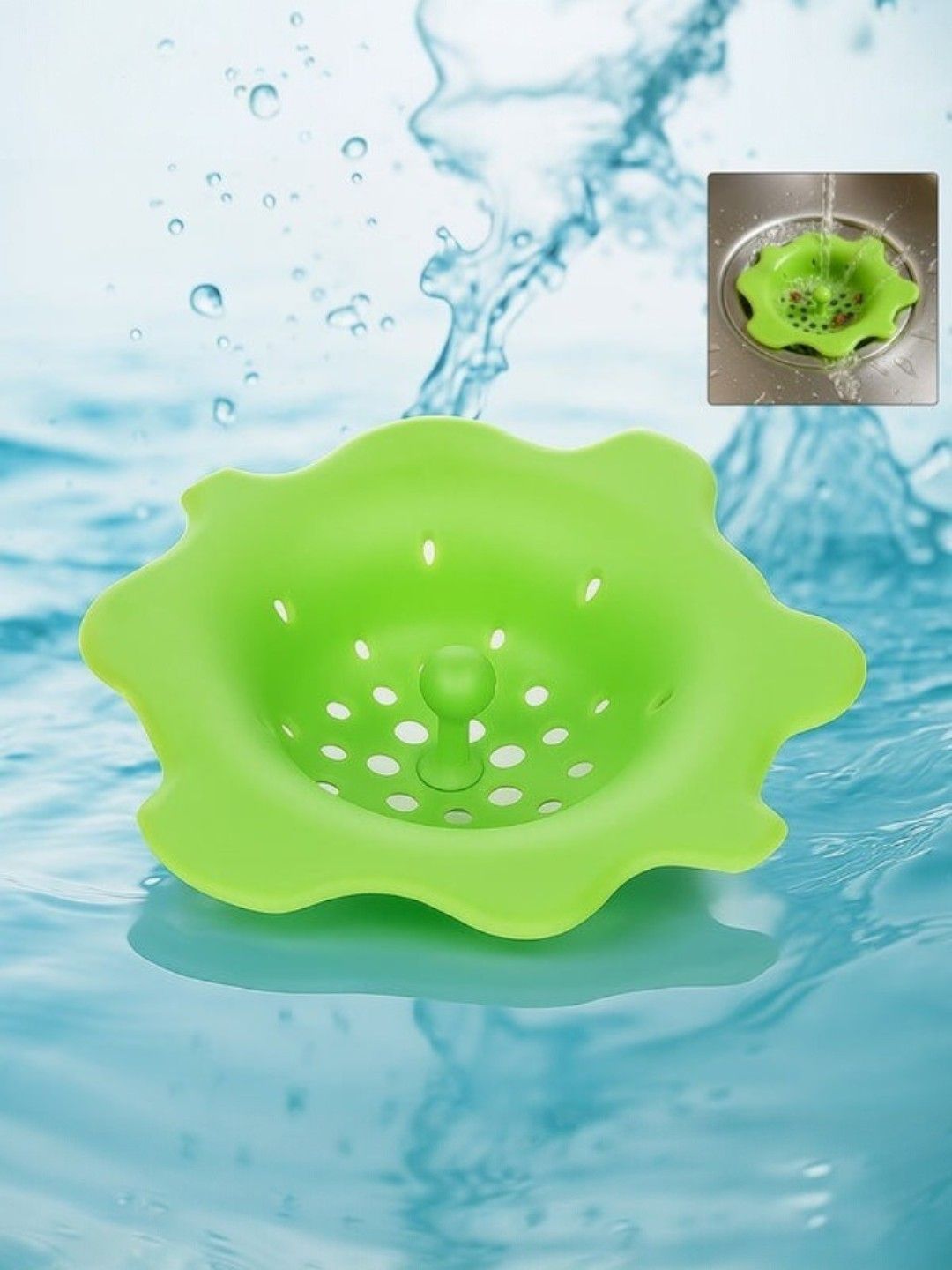 DeoDap Green Rubber Bath Accessories Set-image-48