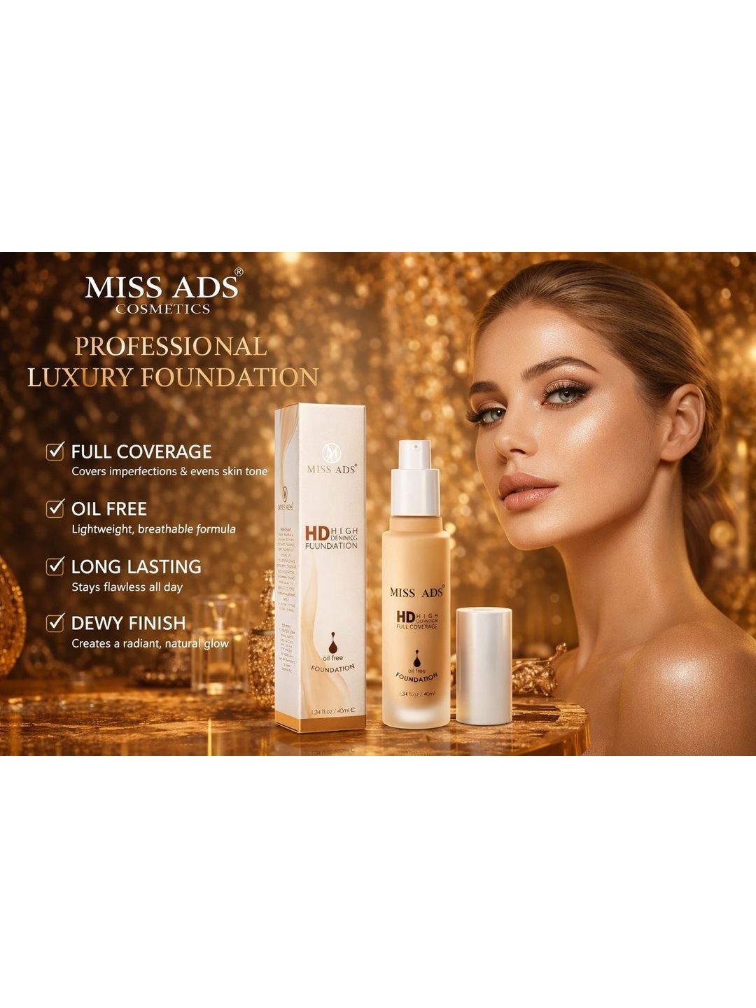 MISS ADS Full Coverage Matte Foundation - 40 ml - MAFC21-picture-18
