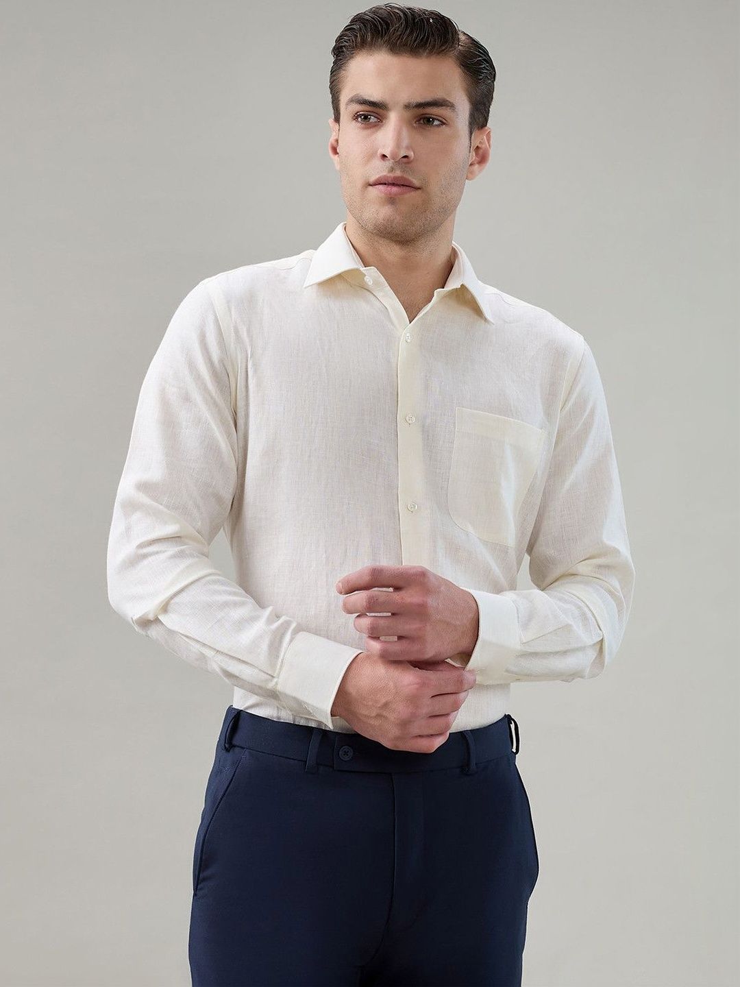 Raymond Semi Cutaway Collar Full Sleeve Formal Shirt-picture-52