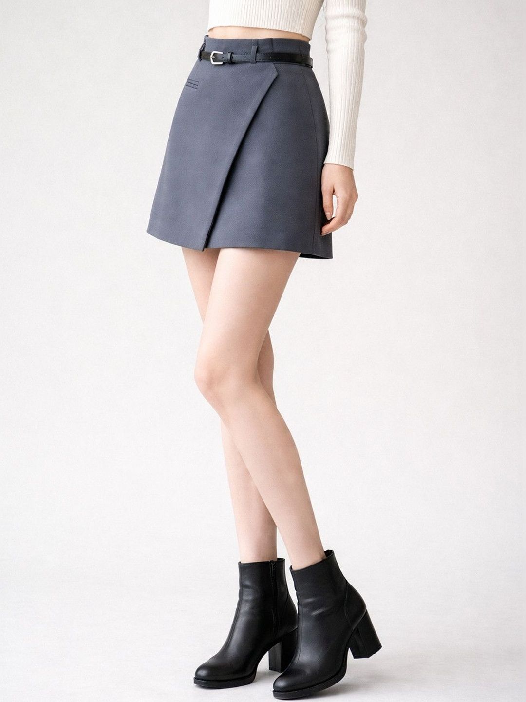 Suo Women Above Knee Flared Skirt-picture-16